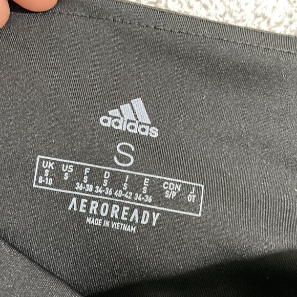 NEW Adidas Womens S Aeroready Black High-Waisted Leggings Striped - Picture 4 of 8